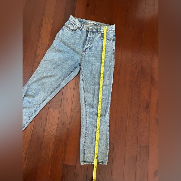 Pac Sun Woman's Blue Button Up Denim High Rise Jeans Straight Leg 26" X 25” - Picture 5 of 10